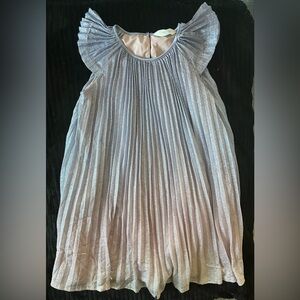 H&M Shimmering Silver Pleated Kids Dress